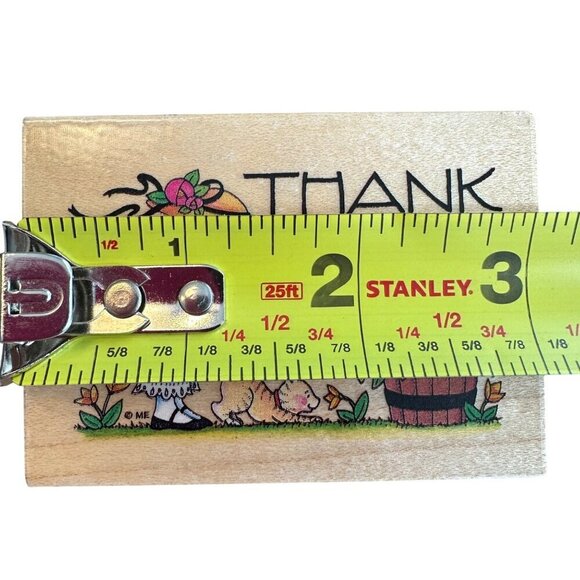 Mary Engelbreit Rubber Stamp Watering The Roses Thank You Mounted Wooden 581H - Picture 5 of 7